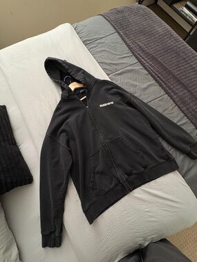 Balenciaga Black Full-Zip Hoodie Sweater